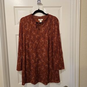Style & Co. Rust Mini Dress with Floral Pattern